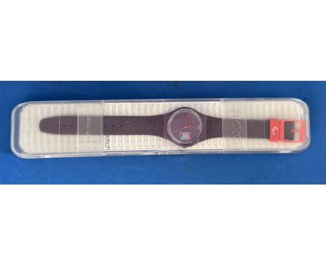 London 2012 Paralympics Games Maker Swatch watch colour purple in original packaging. Good condition. All autographs come wit