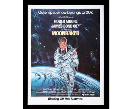 Two US Promo posters for "Moonraker" (1979), including the scarce Advance "Blasting Off This Summer" version and the standard