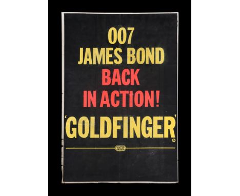 UK Double-Crown "Style-B" poster for "Goldfinger" (1964). This silk-screened poster was produced in small quantities only and