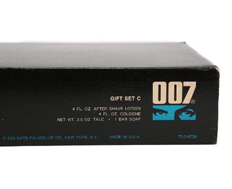 Colgate-Palmolive James Bond "007" Grooming Products (1966) including a complete boxed gift set (with aftershave, cologne, em