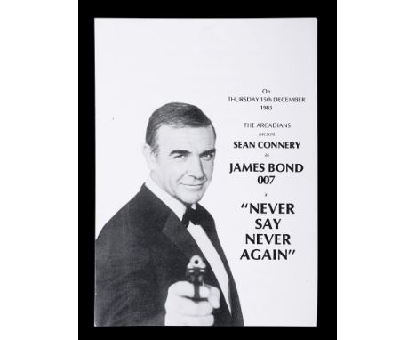 UK Charity programme for "Never Say Never Again" (1983), the final Sean Connery James Bond film, for a charity viewing of the