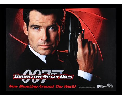 Three UK Quad posters for "Tomorrow Never Dies" (1997). Included is the single-sided Quad Advance based on a Keith Hamshere p