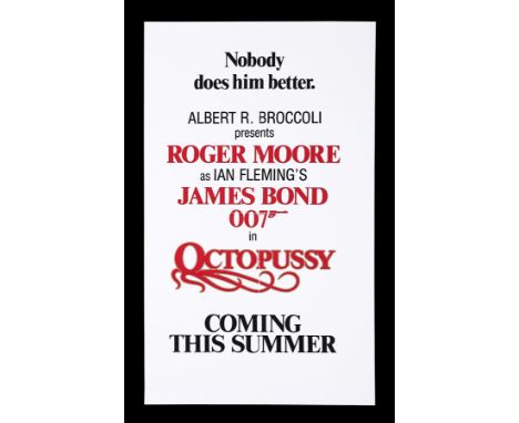 UK Advance poster for the Roger Moore James Bond film "Octopussy" (1983). The poster reaffirms Roger Moore as Bond and introd