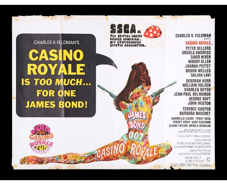 UK Quad poster for "Casino Royale" (1967). Although the film lacked Sean Connery and clearly spoofed the James Bond series, B
