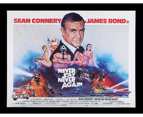 UK Quad general release poster for "Never Say Never Again" (1983). The poster design harked back to previous classic Connery 