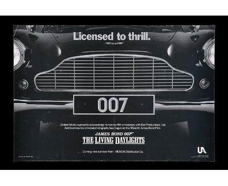 Aston Martin Teaser Promo poster for "The Living Daylights" (1987). The poster presents the distinctive grille of a 1960's As