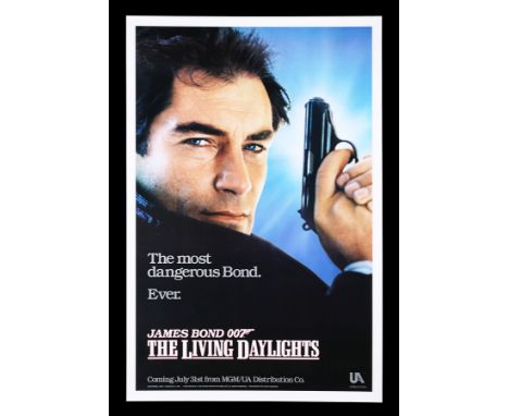 Two US One-Sheet Advance posters for the first Timothy Dalton Bond film, "The Living Daylights" (1987), being a standard and 