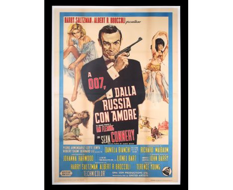 Linen-backed Italian Four-Foglio for "From Russia With Love" (1963). "FRWL" premiered in London on 10th Oct 1963 but was rele