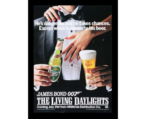 Carlsberg Promo poster for "The Living Daylights" (1987). An interesting merchandising tie-in poster which suggests (by assoc