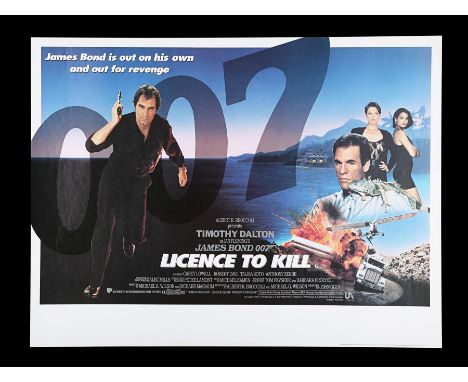 UK Quad general release poster for "Licence To Kill" (1989). Although artist Bob Peak produced some concept poster art, this 