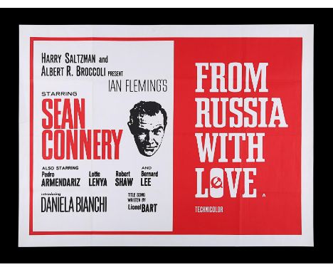 UK Quad poster for "From Russia With Love" (1963), this is believed to date from the first re-release of the film in 1965. Fi