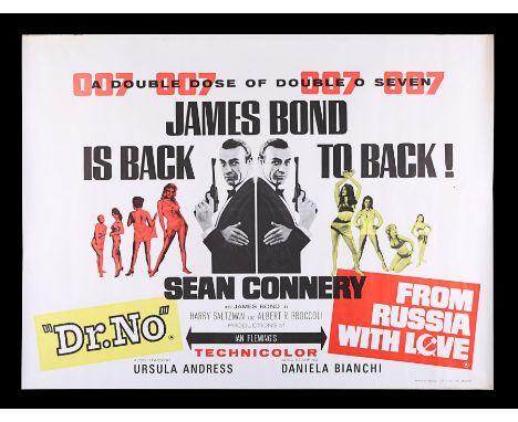 UK Quad double-bill poster for "Dr. No" (1962) and "From Russia With Love" (1963), this being for the 1965 re-release. This d