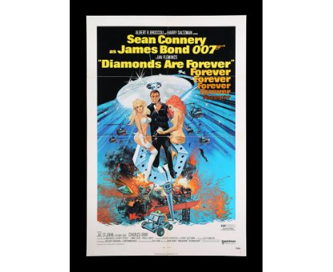 US One-Sheet "Domestic" poster for the penultimate Sean Connery James Bond film "Diamonds Are Forever" (1971). The poster des