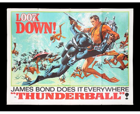 US Subway "Look Down!" Advance for "Thunderball" (1965). Showing McCarthy's exciting image of an underwater fight scene, this
