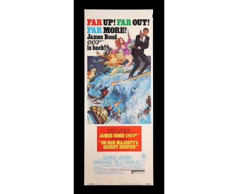 US Insert poster for "On Her Majesty's Secret Service" (1969). The McGinnis/McCarthy poster illustration displays to excellen