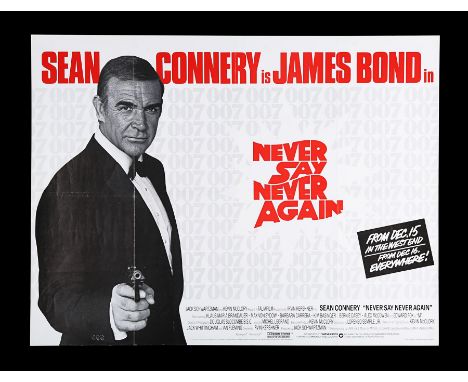 UK Quad Advance poster for the final Sean Connery James Bond film "Never Say Never Again" (1983). The poster mentions the Wes
