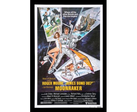 US One-Sheet "Style-B International" poster for "Moonraker" (1979). This interesting One-Sheet variant presents additional Go
