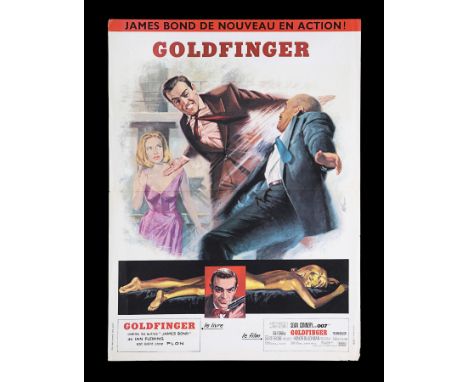 French Petite Affiche for "Goldfinger" (1964). This is the small-sized poster for the debut release of the film and NOT one o