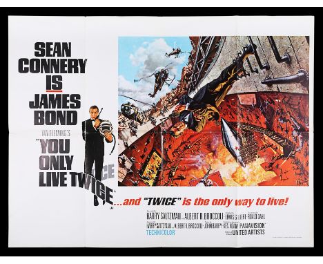 UK Quad "Style-A" poster for "You Only Live Twice" (1967). This is one of the slightly oversized 31" x 41" posters from a lat