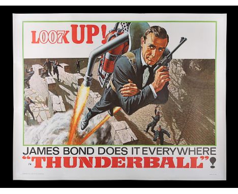 Linen-backed US Subway "Look Up!" Advance poster for "Thunderball" (1965). Several variant Subway poster designs for "Thunder