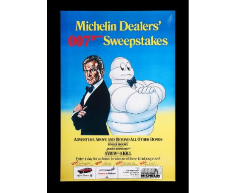 US Michelin Promo poster for "A View To A Kill" (1985). This merchandise tie-in poster featured Goozee's illustration of Bond