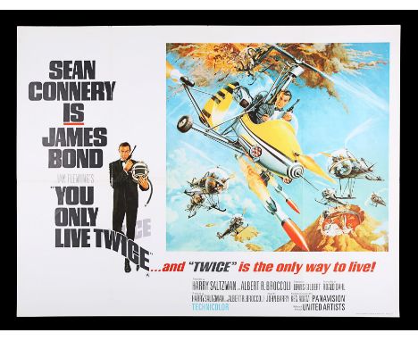 UK Quad "Style-B" poster for "You Only Live Twice" (1967). Known also as the "Little Nellie" poster, the Frank McCarthy illus