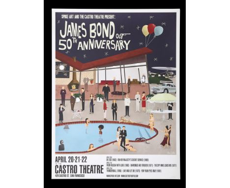 Two James Bond 50th Anniversary Castro Theatre X Spoke posters (2012), including standard and "pool party" styles with illust