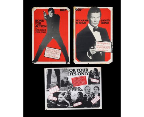 Three UK Marler Haley posters for "For Your Eyes Only" (1981) consisting of the Quad and two of the four Double-Crown posters