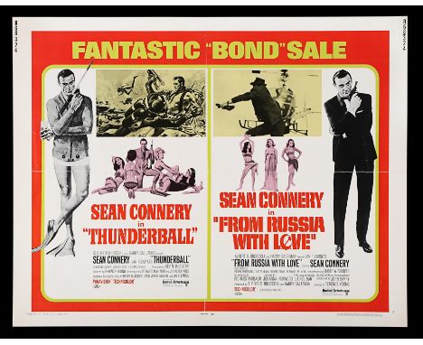 Two US Half-Sheet posters for the double-bill re-releases of "Thunderball" (1965) and "From Russia With Love" (1963) dating f