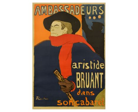 Vintage reproduction poster featuring French artist Henri de Toulouse-Lautrec's (1864-1901) 1892 lithograph poster titled Amb