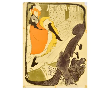 Vintage reproduction poster featuring French artist Henri de Toulouse-Lautrec's (1864-1901) 1893 lithograph poster originally