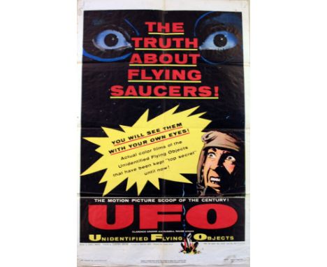 Original vintage advertising poster for the 1956 film Unidentified Flying Objects The True Story of Flying Saucers starring W