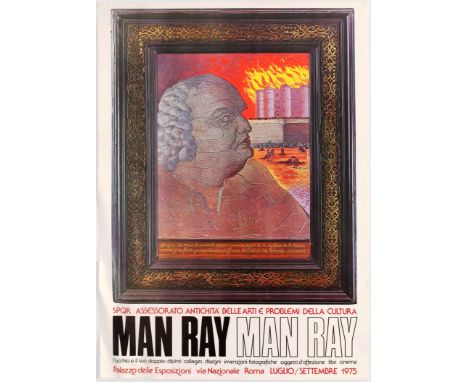 Original vintage advertising poster for Man Ray Exhibition held in Palazzo Delle Esposizioni Rome. Man Ray (born Emmanuel Rad