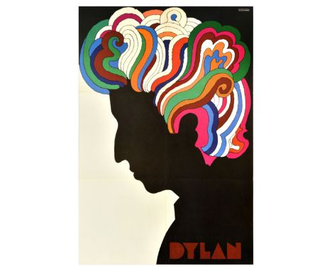 Original vintage music poster from the sixties psychedelic era featuring an iconic image of the influential musician Bob Dyla