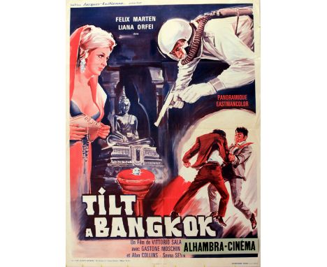 Original vintage movie poster for an Italian film - Tilt a Bangkok  / Ray Master l'inafferrabile / Diamonds Are a Man's Best 