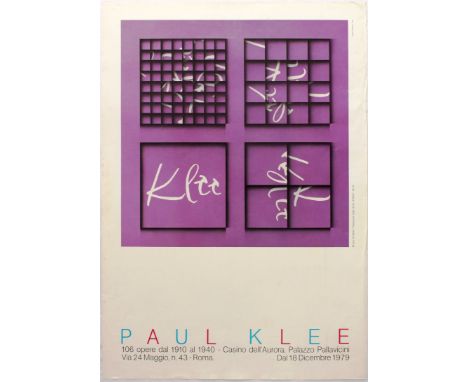 Group of ten art exhibition posters: 1. Original vintage advertising poster for Paul Klee Exhibition held in Palazzo Pallavic