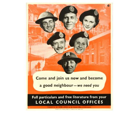 Set of five original vintage World War Two poster issued in Great Briatin. 1. Rescue, featuring an image of a rescue team tra