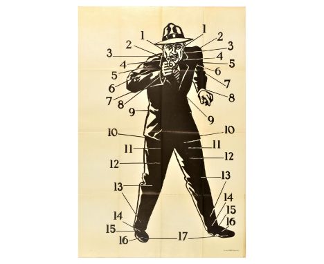 Original vintage gun range shooting target poster featuring an image of a suspicious looking mafioso man resembling a gangste