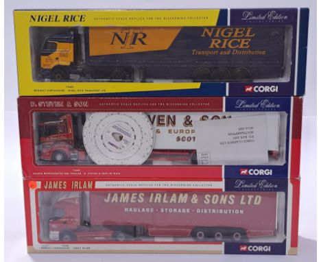 Corgi&nbsp;a boxed trio of 1/50 scale trucks to include CC75605, CC76603 and CC75606. Conditions generally appear&nbsp;Excell