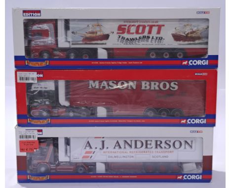 Corgi&nbsp;a boxed trio of 1/50 scale trucks to include CC13705, CC13701 and CC12934. Conditions generally appear&nbsp;Excell