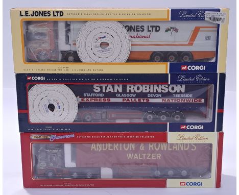 Corgi&nbsp;a boxed trio of 1/50 scale trucks to include CC12908, CC12205 and CC11911. Conditions generally appear&nbsp;Excell