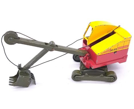 Budgie Toys No.260 unboxed "Ruston Bucyrus" Excavator. In Maroon, Yellow &amp; Dark Green. - Good scarce example. Please note