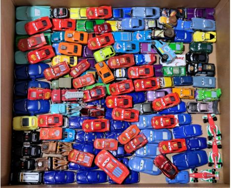 Mattel &amp; similar, a large quantity of unboxed Disney/Pixar related vehicles, to include Cars, Toy Story, Monsters Inc, Pi