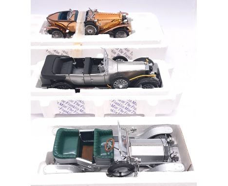 Franklin Mint, a partly boxed group of 1:24 scale Rolls Royce "Silver Ghost" models comprising of 1921 Silver Ghost (Copper B