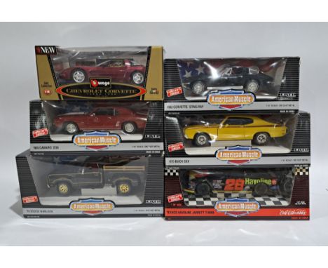 Ertl American Muscle &amp; Bburago 1:18 scale, a boxed group of cars.&nbsp; Although unchecked for completeness condition gen