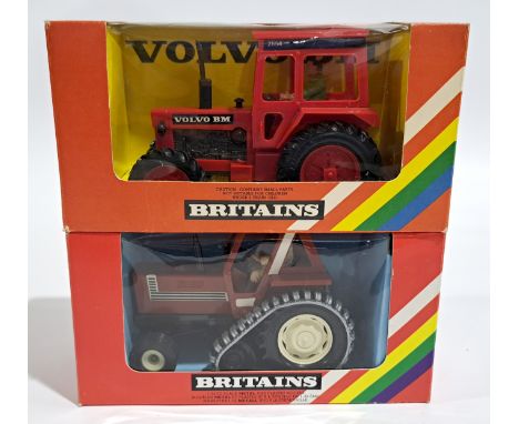 Britains 9521 Volvo&nbsp;Tractor&nbsp;&amp; 9527 Fiat Half-Track Tractor, a boxed pair. Although unchecked for completeness&n