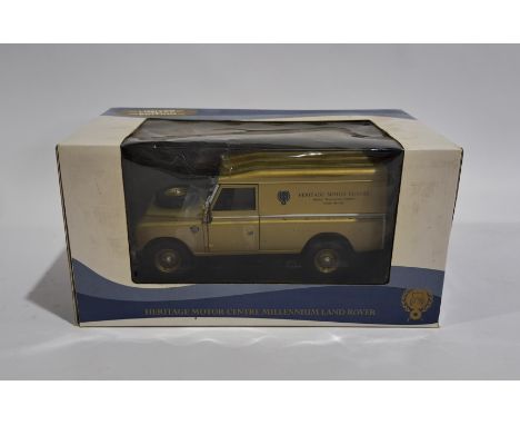 Universal Hobbies a boxed Millennium Land Rover "Heritage Motor Centre Special" in gold.&nbsp; Although unchecked for complet