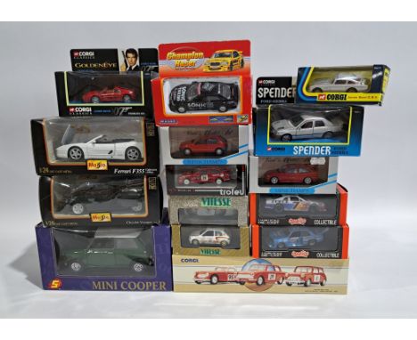 Corgi, Minichamps, Quartzo, Maisto &amp; similar, a boxed group of cars.&nbsp; Although unchecked for completeness condition 