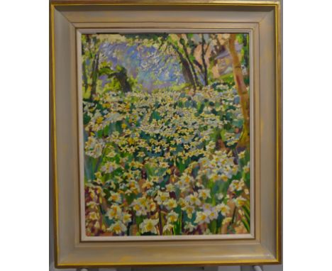 •M. Martin (20th century), Late Sunlight filtering through Whiteladies, oil on board, signed and dated '92, 22in x 18½in (56c