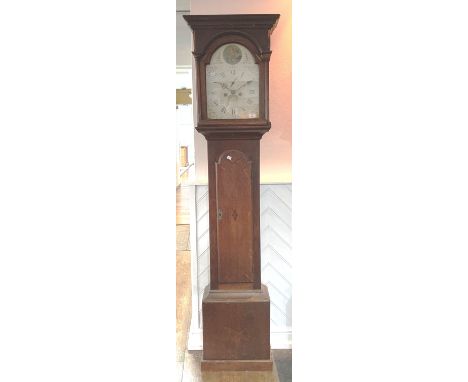 Will'm Clift, Beaminster, an oak and inlaid 8-day longcase clock with two-weight movement striking on a bell, the 12-inch arc